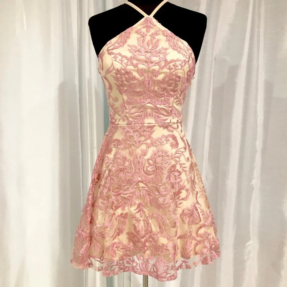 NWT Speechless pink and cream mini dress